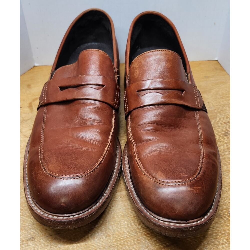 Donald Pliner Zac Penny Loafer Brown Men’s Sz 10 Dress Tumbled Leather